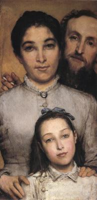 Alma-Tadema, Sir Lawrence Portrait of Aime-Jules Dalou,his Wife and Daughter (mk23) Sweden oil painting art